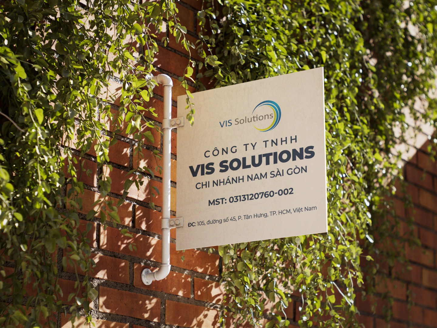 Biển hiệu văn phòng VIS Solutions chi nhánh Nam Sài Gòn